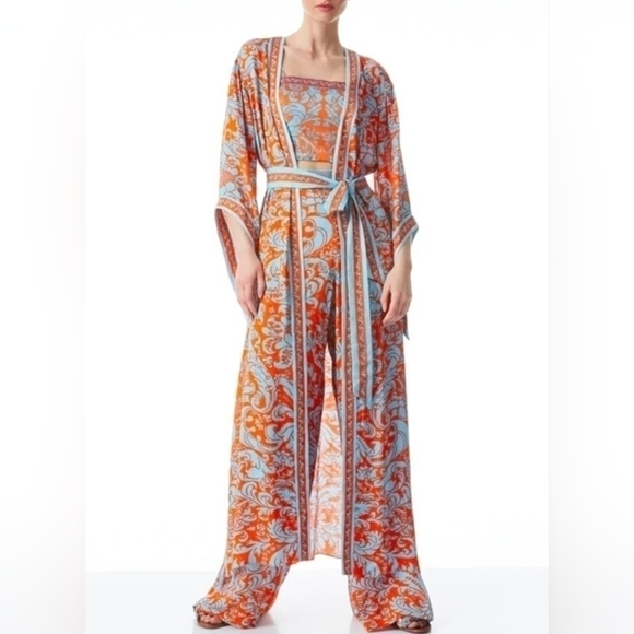 Alice +Olivia Forever Yours Sienna Domino maxi kimono size xs/s - Picture 3 of 14